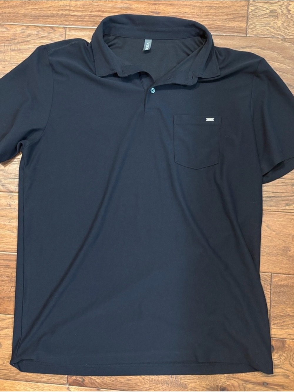 Vuori Men's Black Polo Shirt with Chest Pocket